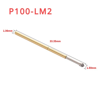 100 бр /опаковка P100-LM2 Пружинен тест щифт с осеян със замъци микробиолозите глава, игольчатая тръба външен диаметър 1,36 мм за проверка на печатна платка