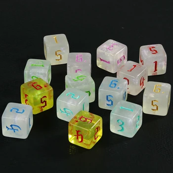 10ШТ многостранни кубчета D6 за DND RPG Комплект зарчета за игра на Игри за Забавление В подарък