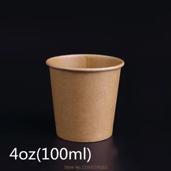 50 бр. /опаковане. 100 мл Мини чашка от крафт-хартия, Малки Чаши за еднократна употреба за приготвяне на чай, кафе, картонени чаши