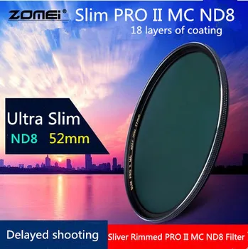 52 мм Zomei Ultra Slim ND8 ND0.9 8X 3-Стопный Экспонирующий Стъклен Филтър Неутрална плътност ND с Огледални Рамки за обектив Canon, Nikon Tamron