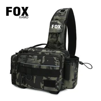 Foxxamo Мъжки чанти за велосипедни съоръжения, чанта през рамо с едно рамо, поясная чанта, риболовни примамки, принадлежности, примамки за съхранение, улични чанти