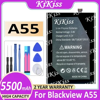 KiKiss A50 (LI436382JLY) A55 (Li446586JLY) акумулаторна Батерия с капацитет 5100 mah - 5500 mah за Blackview A50 A55 Батерия с голям капацитет + номер на песен