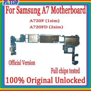 Origina Отключване на Дънната платка За Samsung Galaxy A7 A720F A720FD дънна Платка 32 GB За Samsung A720F Логическа заплащане на 100% Тествана Работа