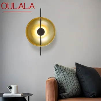 OULALA Nordic Interior Златен монтиран на стената лампа LED 3 цвята Модерен прост творчески тела-аплици за домашен интериор хол спалня
