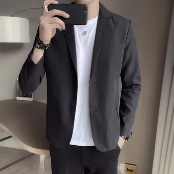 Висококачествен блейзър мъжки корейската версия, тенденция младежка мода от висок клас, прост и елегантен бизнес случайни джентълменско яке