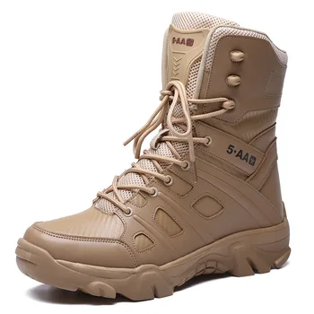 Военни тактически мъжки обувки от кожа на специалните сили, водоустойчив армейските ботильоны в пустинята, Армията работна мъжки обувки Zapatillas Hombre
