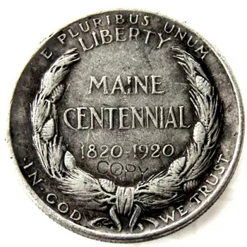 Възпоменателна монета в полдоллара в щата Мейн 1920 г., копие от сребърно покритие