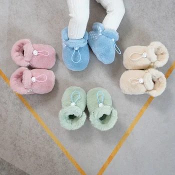 Детски памучен обувки подметка есента и зимата на Mao Mao Обувки за деца 0-6-12 месеца новородените момчета и момичета