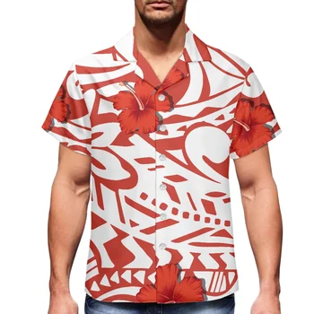 Дизайн Samona Polynesian Tongan Tribe 2024, лятна мъжка мода ежедневни риза, Дишаща Мек удобен топ с къс ръкав