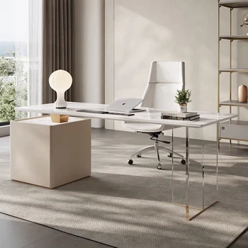 Дървена луксозен офис бюро С плаващи дизайнерски идеи в минималистичен стил, шкафове, Маса ръководител, Маси, Подови Компютърна мебели