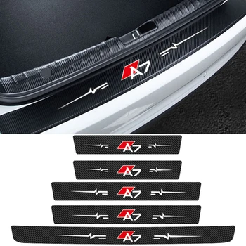 Защитни етикети на прага на вратата на колата е от въглеродни влакна за Audi A7 Иконата на Етикети на прага на Голф Етикети на накладку на прага на педалите