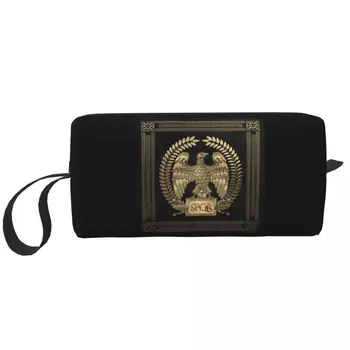 Златен Императорски Орел Рим SPQR Пътна чанта за тоалетни принадлежности Емблемата на Римската Империя Козметични Органайзер за грим Комплект за съхранение на козметика Dopp Kit