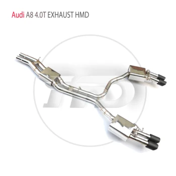 Изпълнението на изпускателната система HMD от неръждаема стомана Catback за Audi A8 4.0 T Автоаксесоари Електронен клапан, шумозаглушител