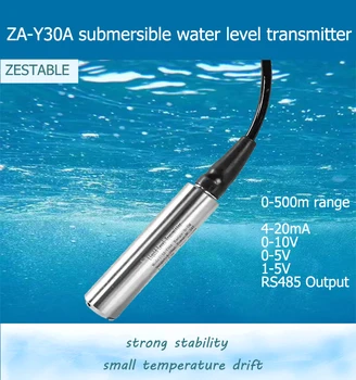 Интелигентен сензор за нивото На водата Резервоар за вода на Дълбочина течност Гидростатический Сензор за Нивото на 0-500 М Диапазон 4-20 ma 0-5 В 0-10 Изход RS485