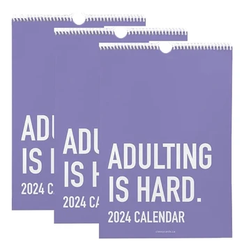 Календар Adulting Is Hard до 2024 година, Месечната Вдъхновяващи Стенен Календар В 2024 Година, За Възрастни, Проектанти, За Офис Календар Durable