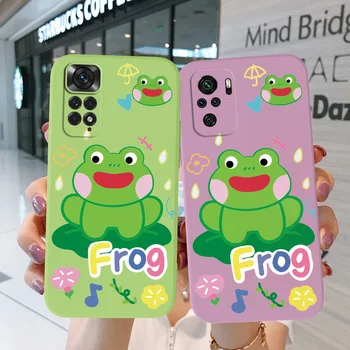 Калъф за Xiaomi 13 lite redmi 12C 11A A1, A2, ПЛЮС Калъф за телефон меки силиконови жаби зелена сладко