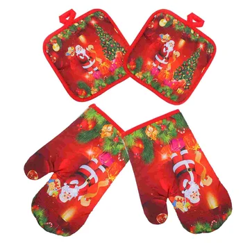 Коледна ръкавица за печене, Устойчив на ръкавици, които за печене, Полиестерна Кулинария Коледа