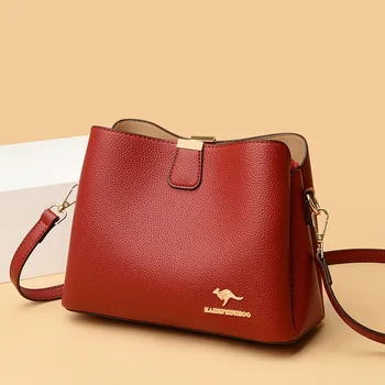 Луксозна дизайнерска висококачествена дамска чанта-портфейл от мека кожа, богат на функции модерна дамска чанта-месинджър, тенденция чанта