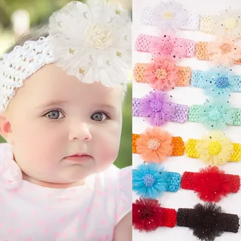 Лятното ново детско кух украса за коса, детска превръзка на главата с конфетным цвете, детска превръзка на главата за момичета