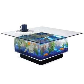 мебели за дома, луксозен стъклен акрил масичка за кафе с аквариум с акрил масичка за кафе Аквариумный аквариум