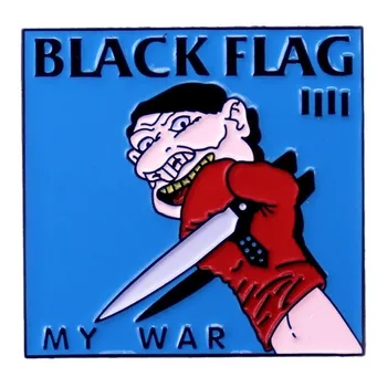 Метална брошка на рок-групата с черен флаг, Икона на музикален албум, модни бижута, Дрехи, Шапка, раница, аксесоари, подаръци