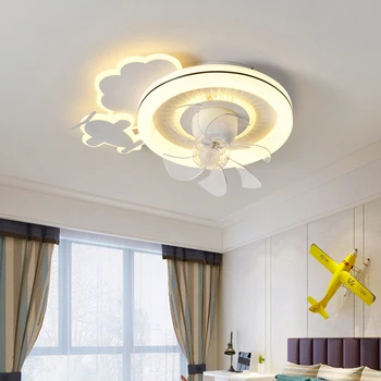 Нова спалня ресторанта Creative Cloud, вграден Невидим вентилатор на тавана, Интелигентен, лампа за декорация на дома
