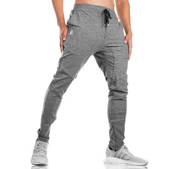 Нови ежедневни мъжки панталони с ципове с множество джобове, дебнещ модни памучни спортни панталони за бягане, спортни панталони за фитнес