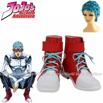 Обувки Ghiaccio за cosplay Bizarre Adventure Обувки за cosplay Ghiaccio Червени обувки, ушити специално за унисекс