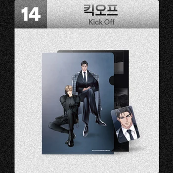 [Официален оригинал ] Korea bl комикси Kick Off, Clear File + Комплект фотокарточек с черен тигър в теми BWRT MD