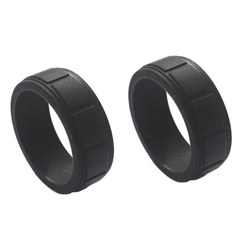Популярни за жени силиконови стръмни пръстени, 2 броя, правоъгълно силикон годежен пръстен от 8 mm 8
