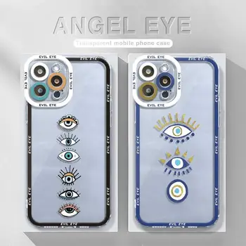 Прозрачен калъф Angel Eye За Samsung Galaxy S22 S21 S20 S10 FE Ultra Note 10 Lite Plus A10 A10s A50 A30 A20s Калъф Fuuny Evil Eyes