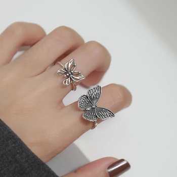 Пръстен-butterfly в стил пънк, Винтажное творческа пръстен-butterfly в стил Хип-хоп, Женски Регулируеми Открити пръстени за пръстите, Вечерни украса