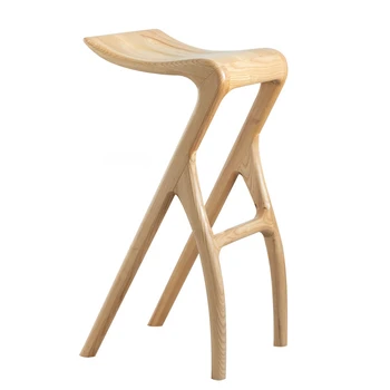 Скандинавски Модерен бар стол от масивно Дърво Креативен Дизайн на обедната на стола, Дървени Шезлонги за почивка На високи крака на Мебели