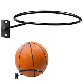 Стенно пръстен за съхранение на топки Многоцелеви Рафтове за показване на баскетболни, футболни топки, Спестяващ място на Модна декорация на всекидневна