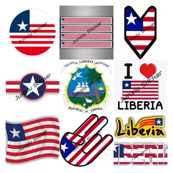 Стикер на стопанските ЛИБЕРИЯ, който да се вее флаг Либерия, Высекаемая Стикер за автомобил на прозорци, броня, аксесоари за каросерията на пикап, кемпера