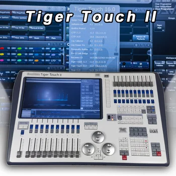 Тигър Touch II-Новата версия на Конзолата на сценичното осветление Professional DMX 16 Версия i7 CPU Контролер осветление, Dj Disco Flightcase