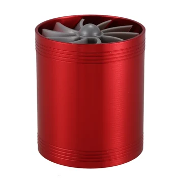 Турбокомпресор с двойна турбина, въздух, газ, вентилатор за икономия на гориво за кола (червен)