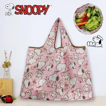 Чанта Snoopy за защита на околната среда, скъпа чанта за пазаруване в магазин за хранителни стоки, водоустойчива чанта за пазаруване, сгъваема преносима чанта през рамо