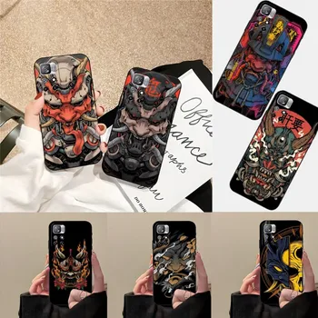 Японски Калъф За Телефон Te Hannya Samurai Demon Mask За Redmi Note 11 11S 10 10S 9S 8T 7 8 8A 9 9А 9В 9T 10 10X чанта за Носене